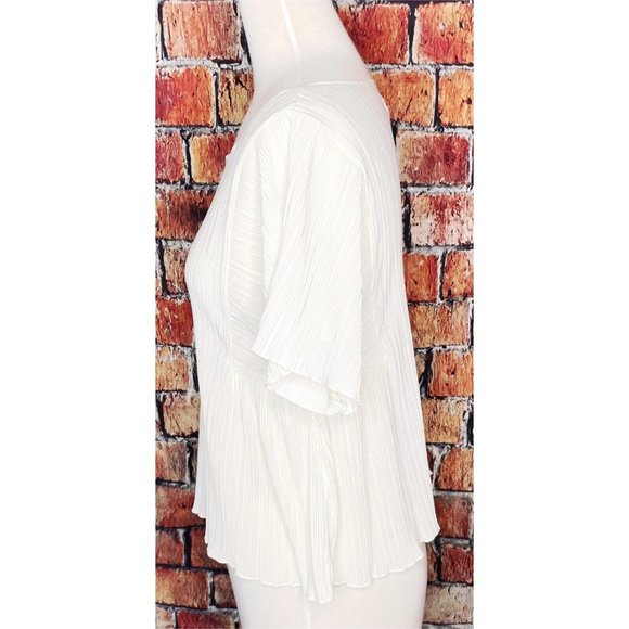 Madewell Texture & Thread Micropleat Cropped Top Ivory H8114 Women’s Small - Picture 5 of 6